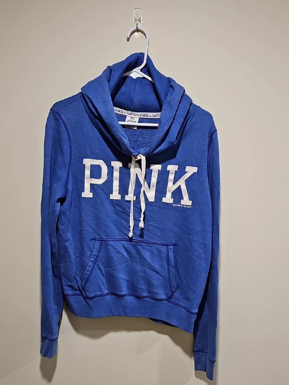 PINK Victoria's Secret Royal Blue Pullover Hoodie with White Logo